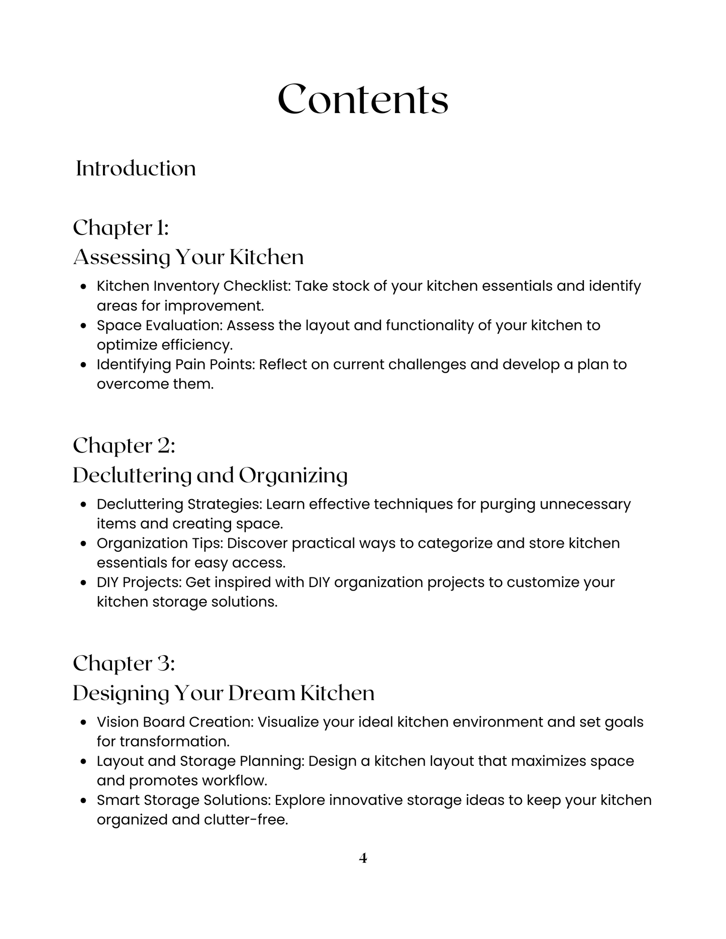Image of the contents to our kitchen organization guide package, featuring a vibrant 19-page eBook and a practical 7-page Workbook designed to help you achieve a beautifully organized kitchen.