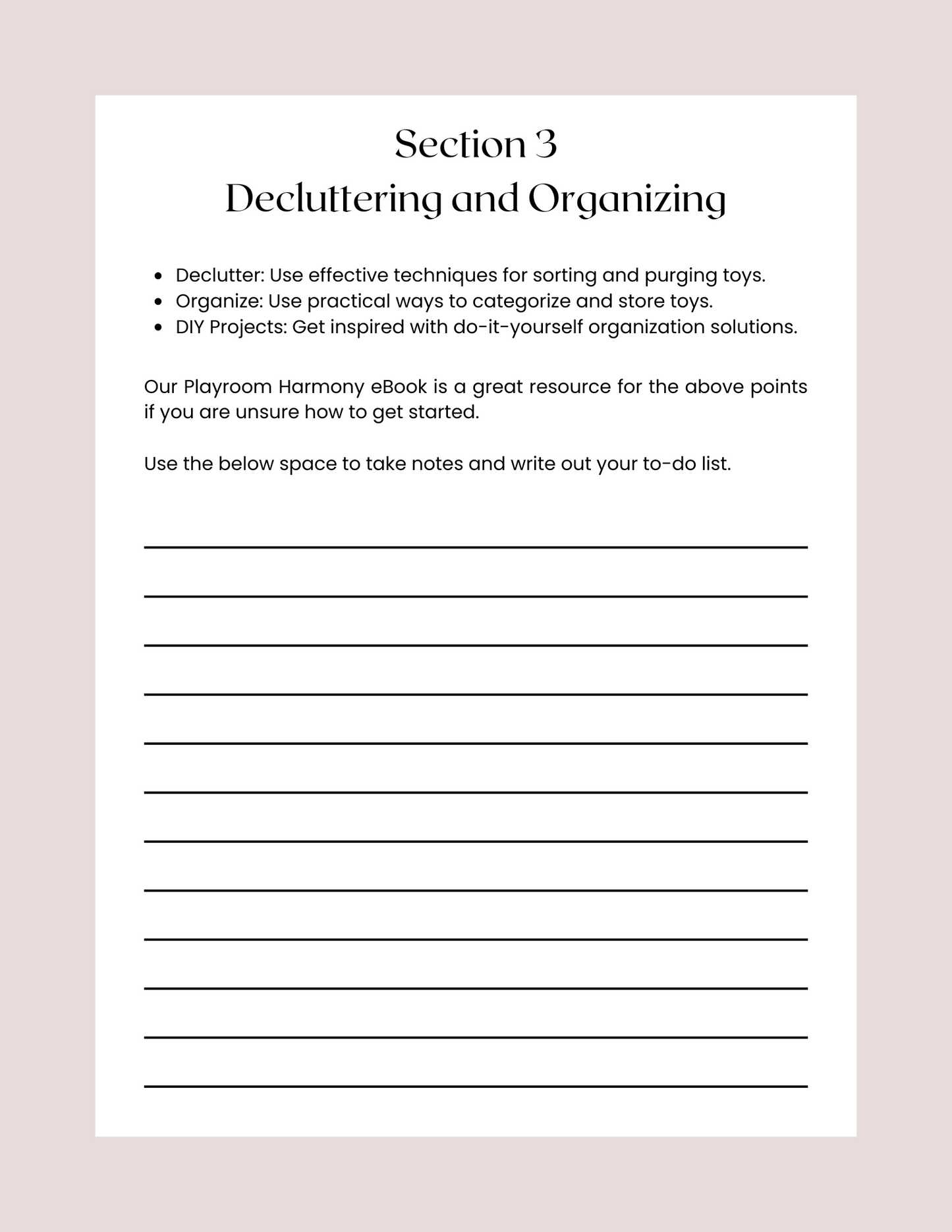 Playroom Harmony: A Guide to Organizing Kids' Spaces and Toys | Instant PDF Download